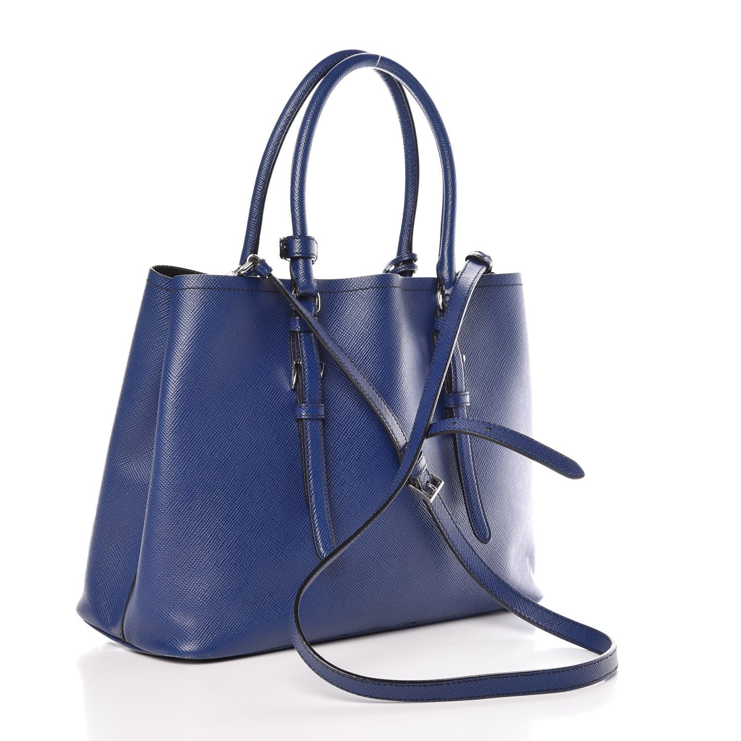 Prada Saffiano Cuir Small Double Handle Tote Inchiostro 3 of 20