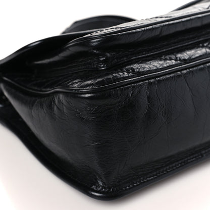 Saint Laurent Crinkled Calfskin Matelasse Monogram Medium Niki Chain Satchel Black 8 of 9