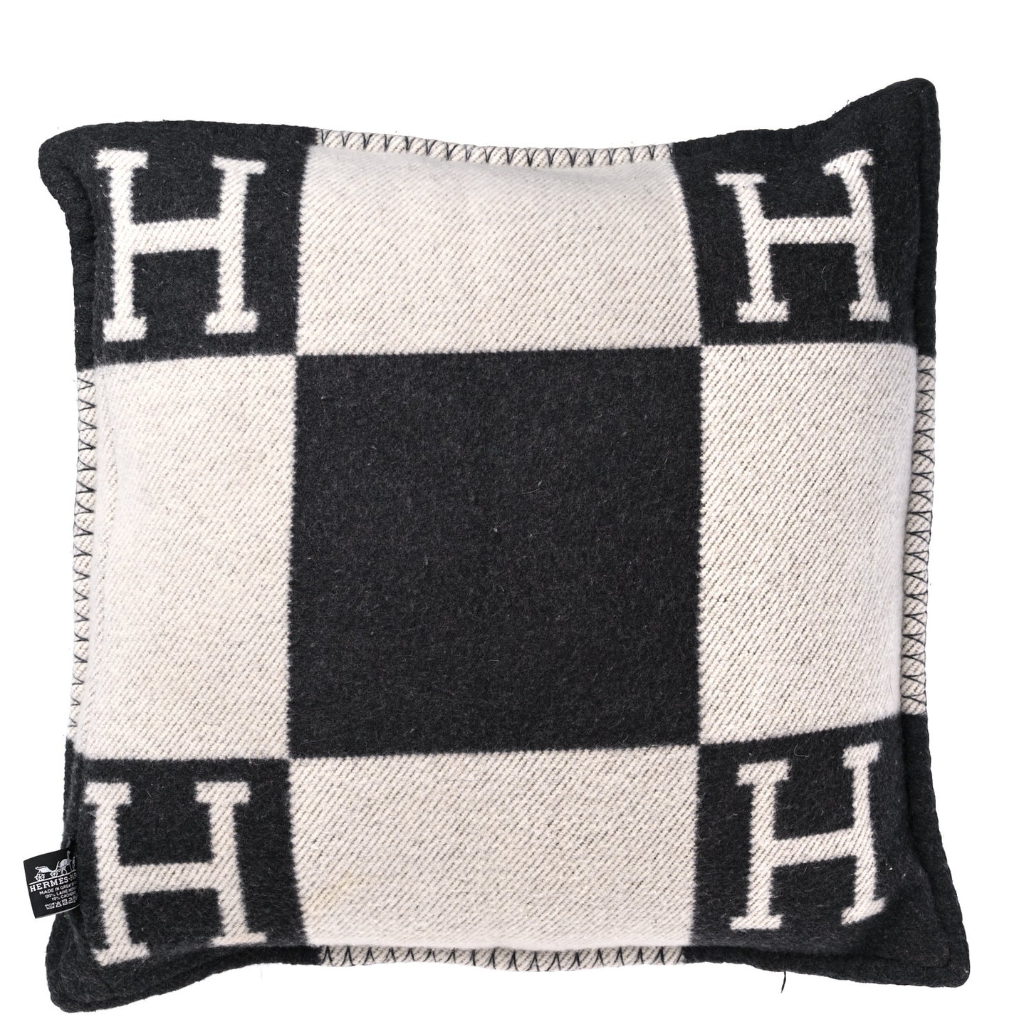 Wool Cashmere Avalon Pillow PM Ecru Gris Fonce