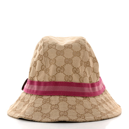 Gucci GG Monogram Web Bucket Hat S Beige Pink 6 of 8