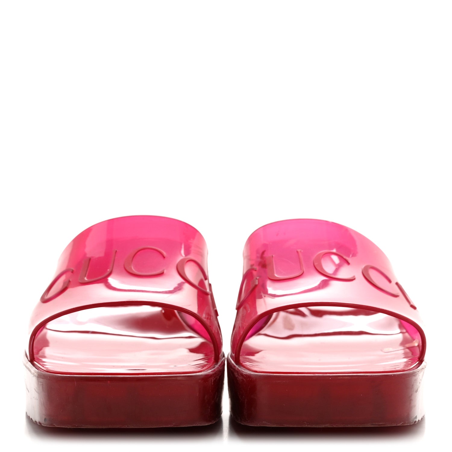 Gucci Rubber Gucci Logo Womens Platform 20/60mm Slide Sandals 38