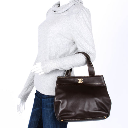 Chanel Caviar CC Handbag Brown 2 of 8