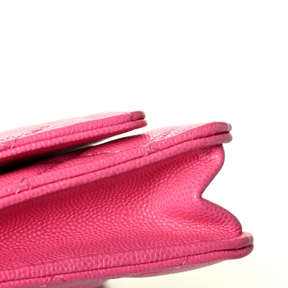 Chanel Caviar Quilted Wallet on Chain WOC Fuchsia 7 of 8