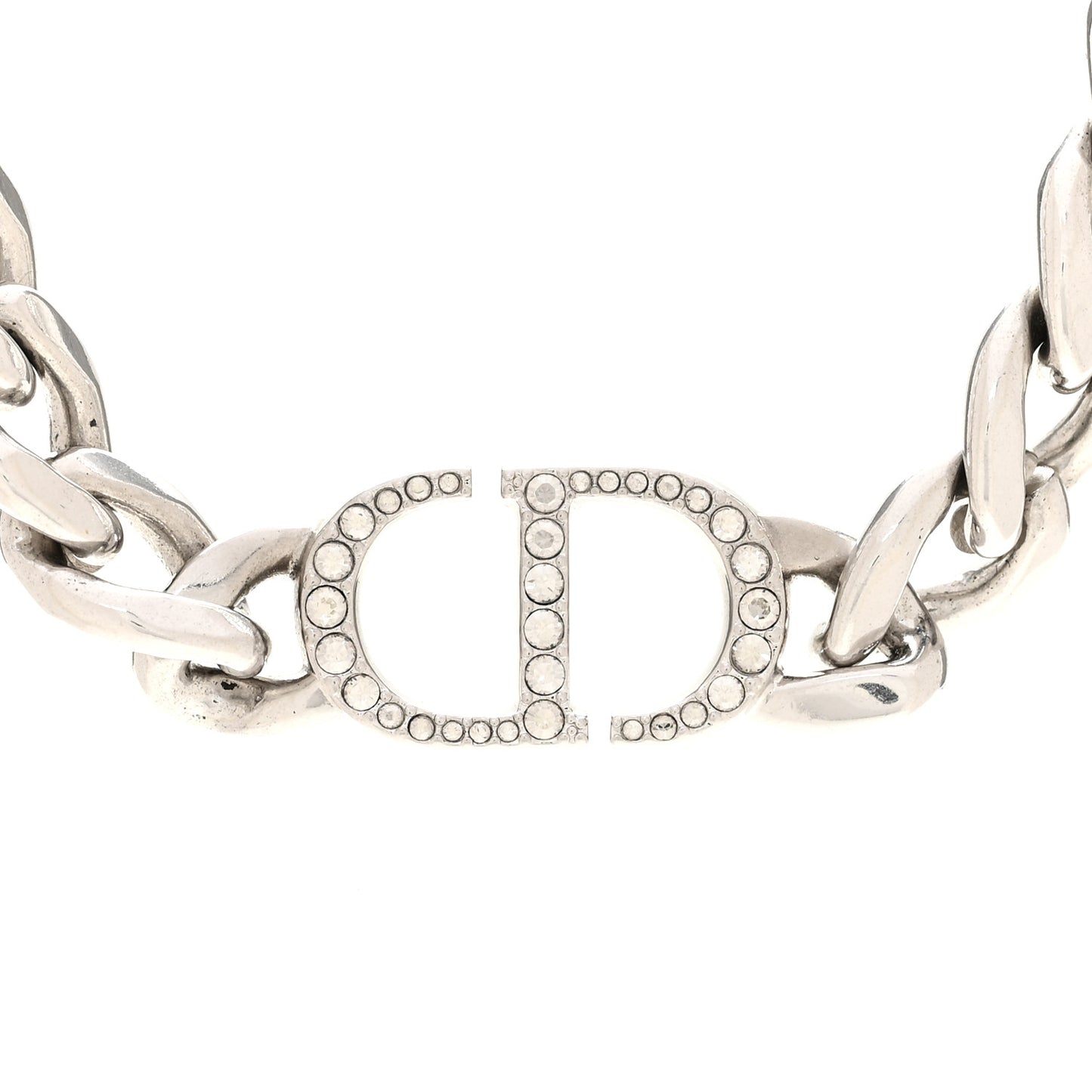 Metal Crystal 30 Montaigne Necklace Silver