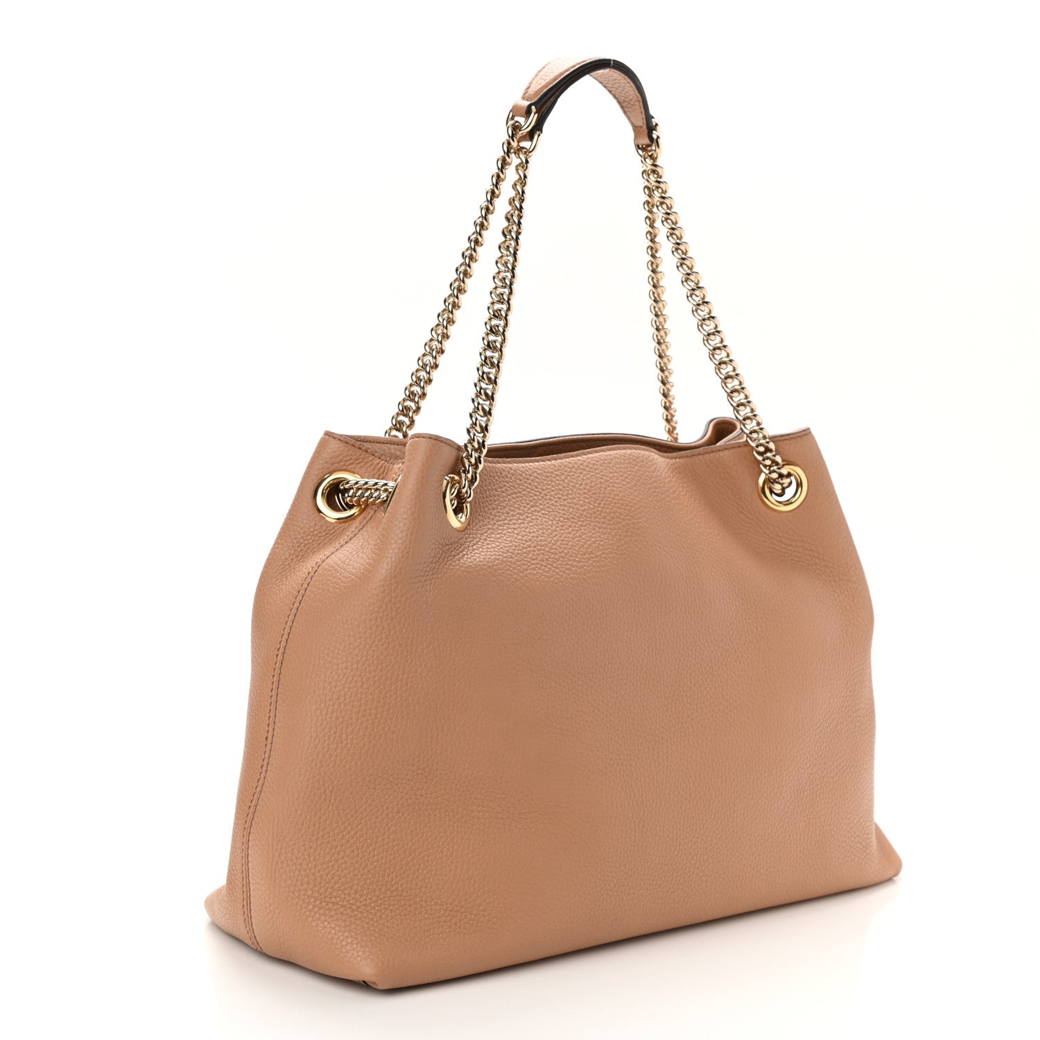 Gucci Pebbled Calfskin Medium Soho Chain Shoulder Bag Camelia 3 of 10