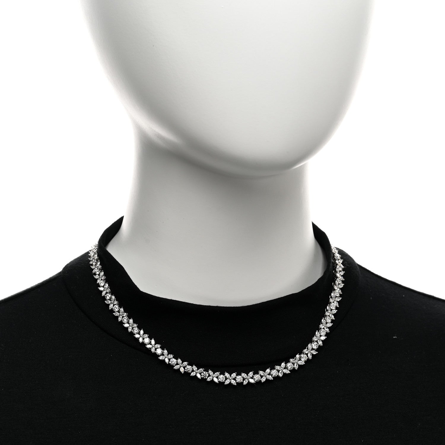 Tiffany Platinum Diamond Victoria Alternating Graduated Necklace 2 of 6