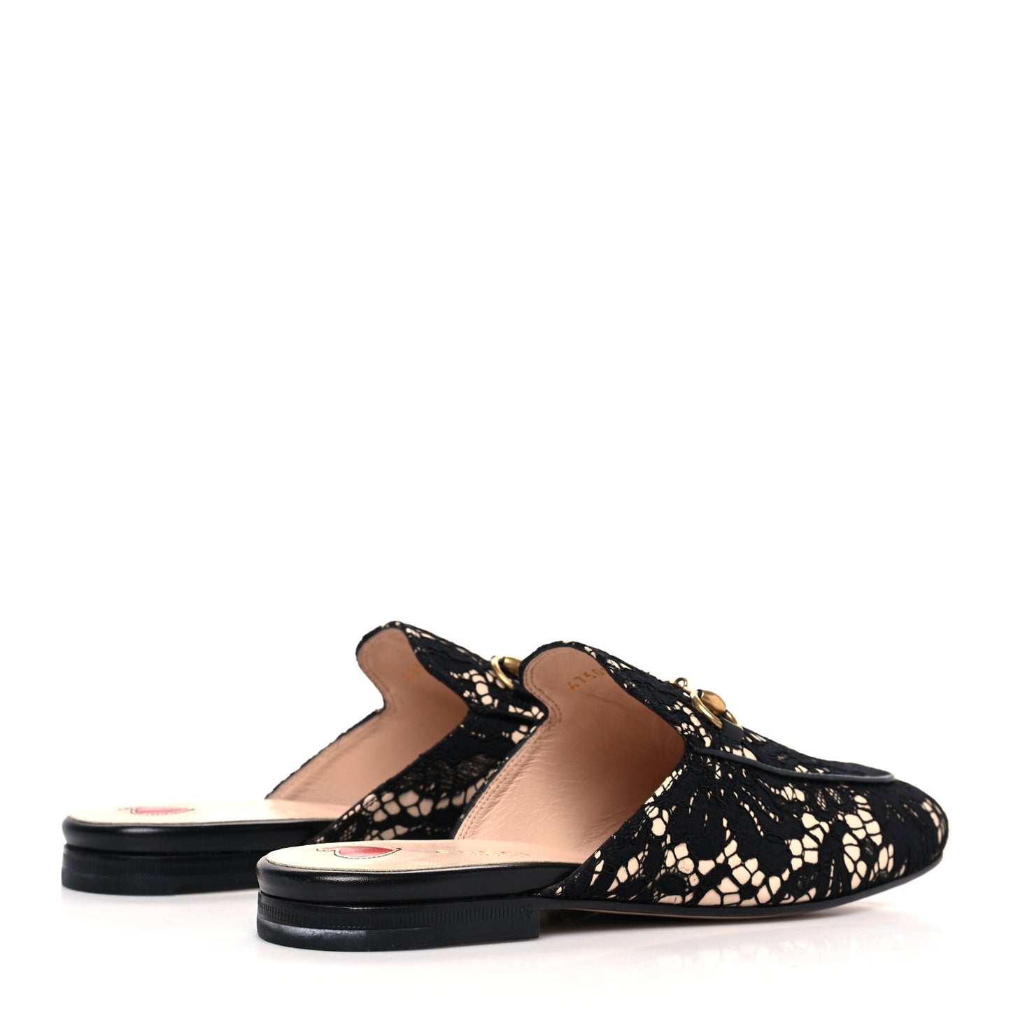 Lace Malaga Kid Womens Princetown Slippers 37 Black Skin Rose