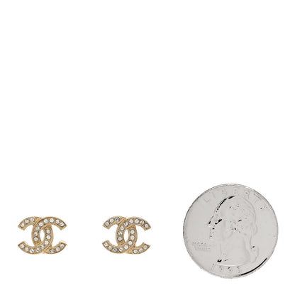 Chanel Crystal CC Earrings Gold 2 of 5