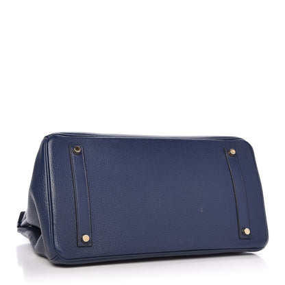 Hermes Taurillon Clemence Birkin 35 Bleu Saphir 4 of 9