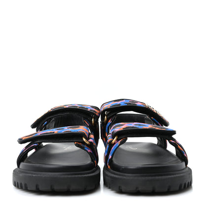 Christian Dior Technical Fabric Mizza Print Dioract Sandals 37 Multicolor 3 of 9