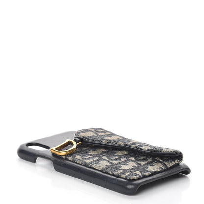 Christian Dior Oblique Calfskin Saddle iPhone X Case Blue 3 of 5
