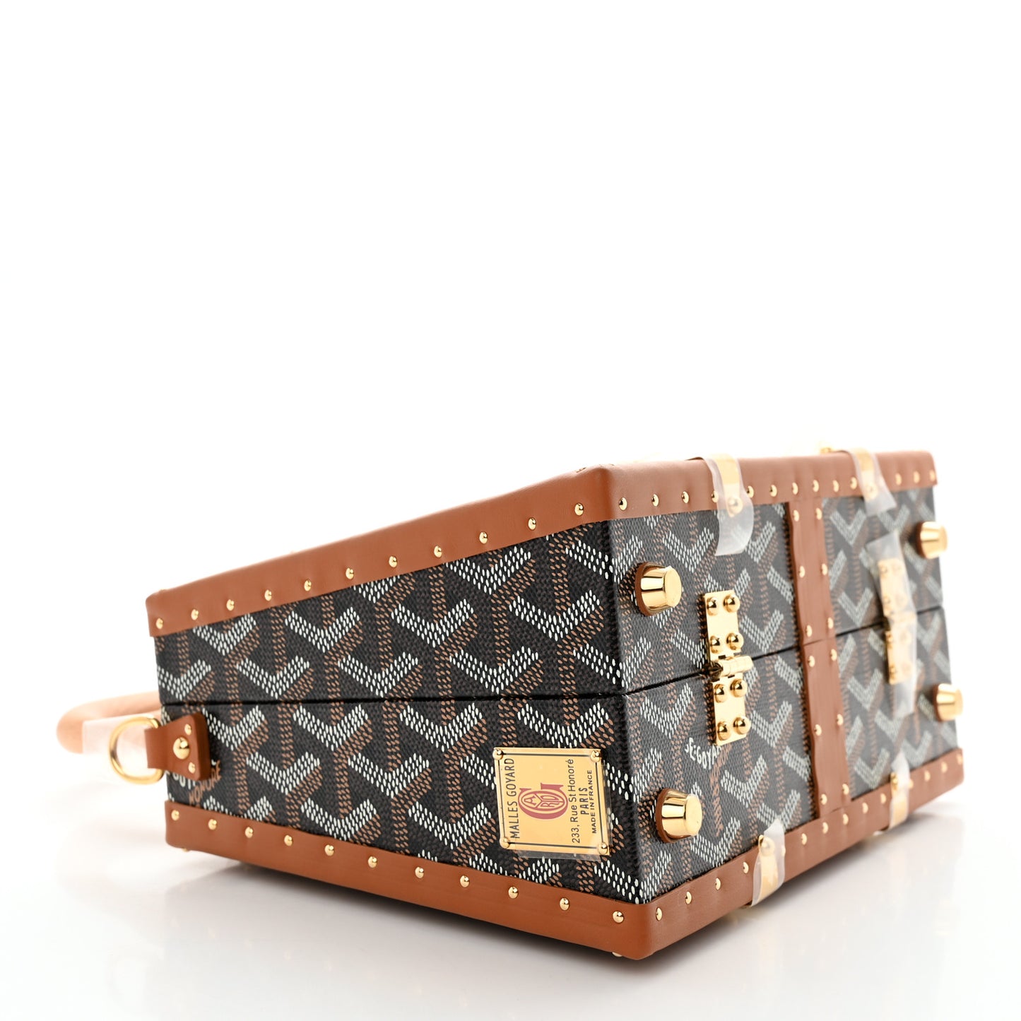 Goyardine Mini Saigon Trunk Bag Black Gold