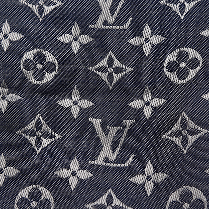 Louis Vuitton Silk Wool Monogram Denim Shawl Blue 7 of 12