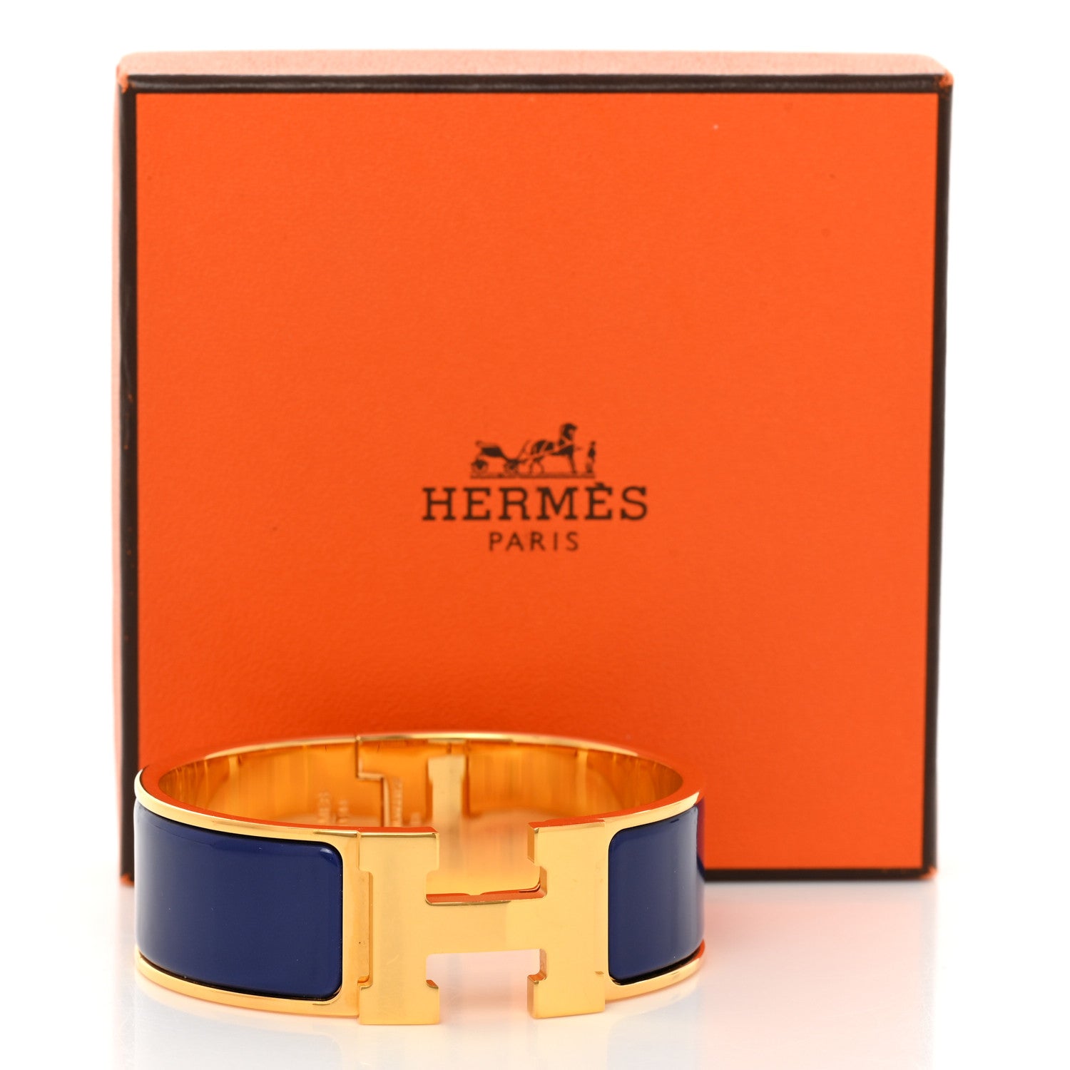 Hermes Enamel Wide Clic Clac H Bracelet GM Bleu Electrique 5 of 5