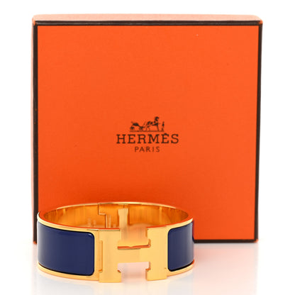 Hermes Enamel Wide Clic Clac H Bracelet GM Bleu Electrique 5 of 5