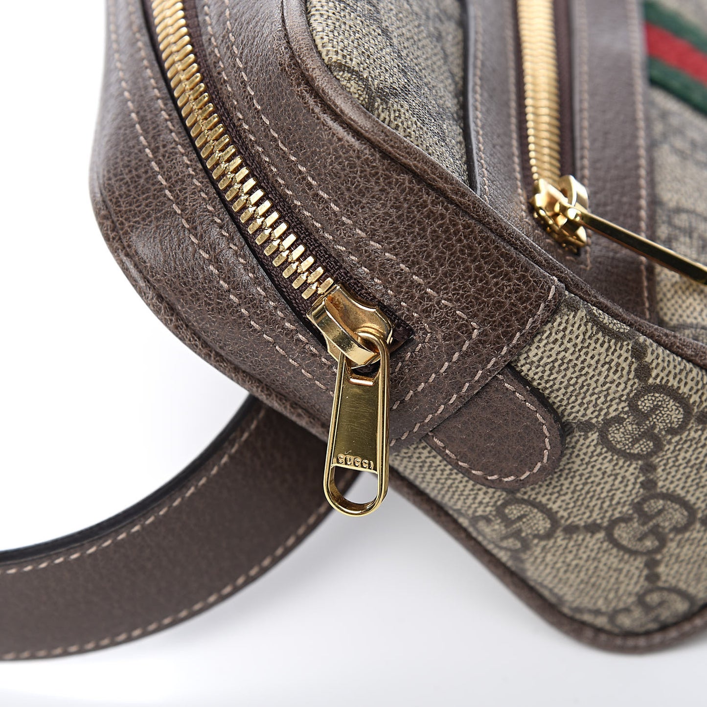 GG Supreme Monogram Web Small Ophidia Belt Bag 85 34 Dark Brown