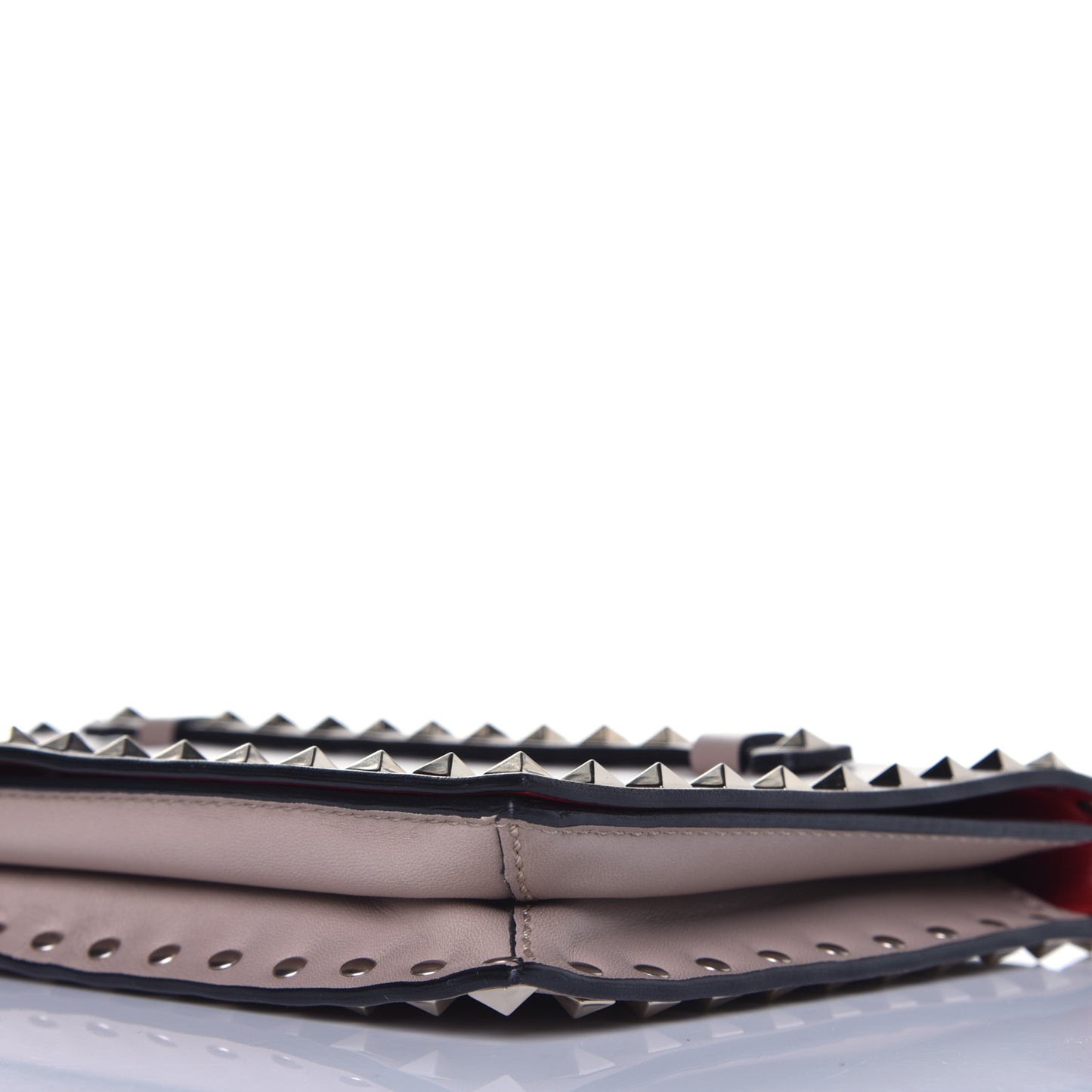 Nappa Rockstud Wristlet Clutch Poudre