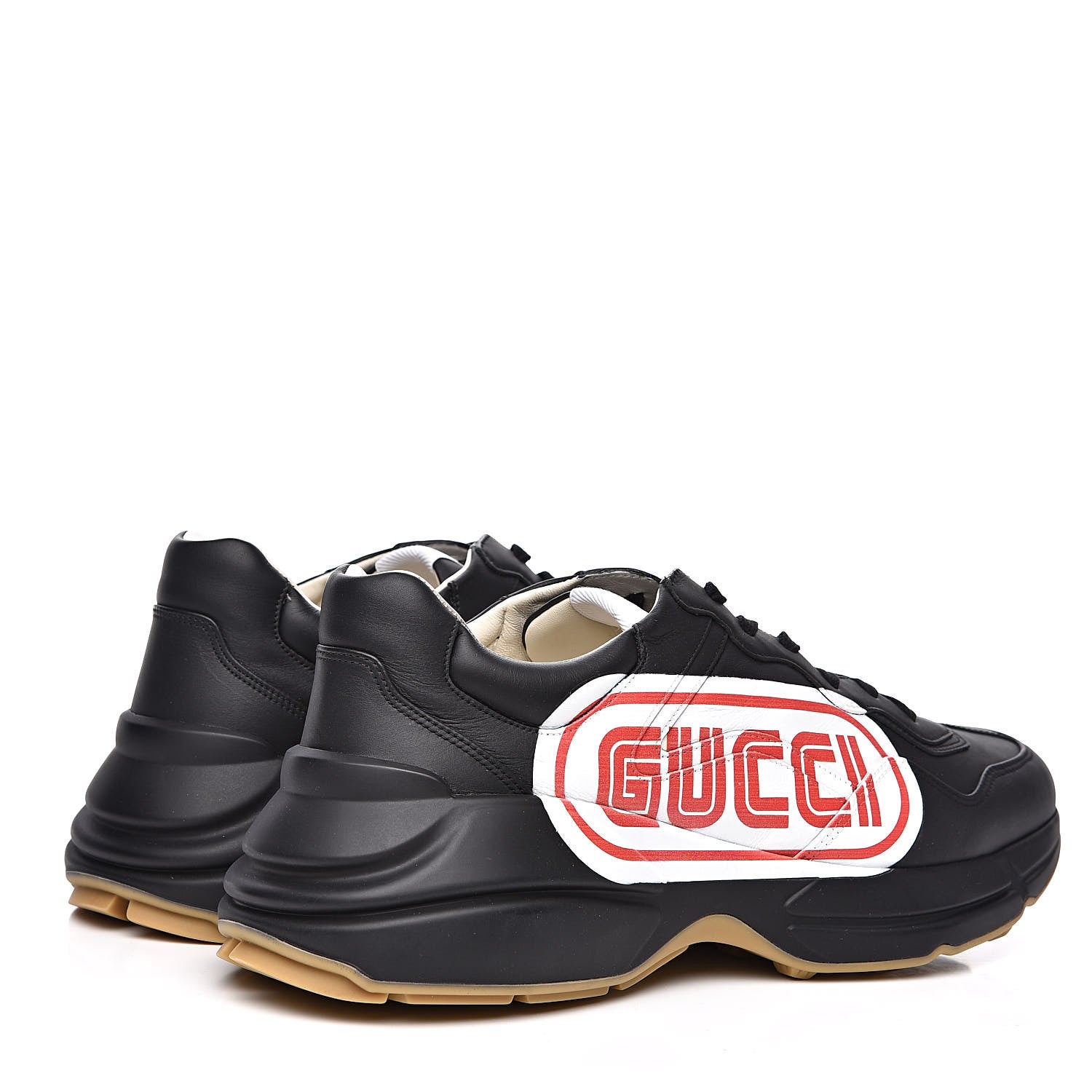 Gucci X SEGA Calfskin Logo Mens Rhyton Sneakers 12.5 Black 4 of 9