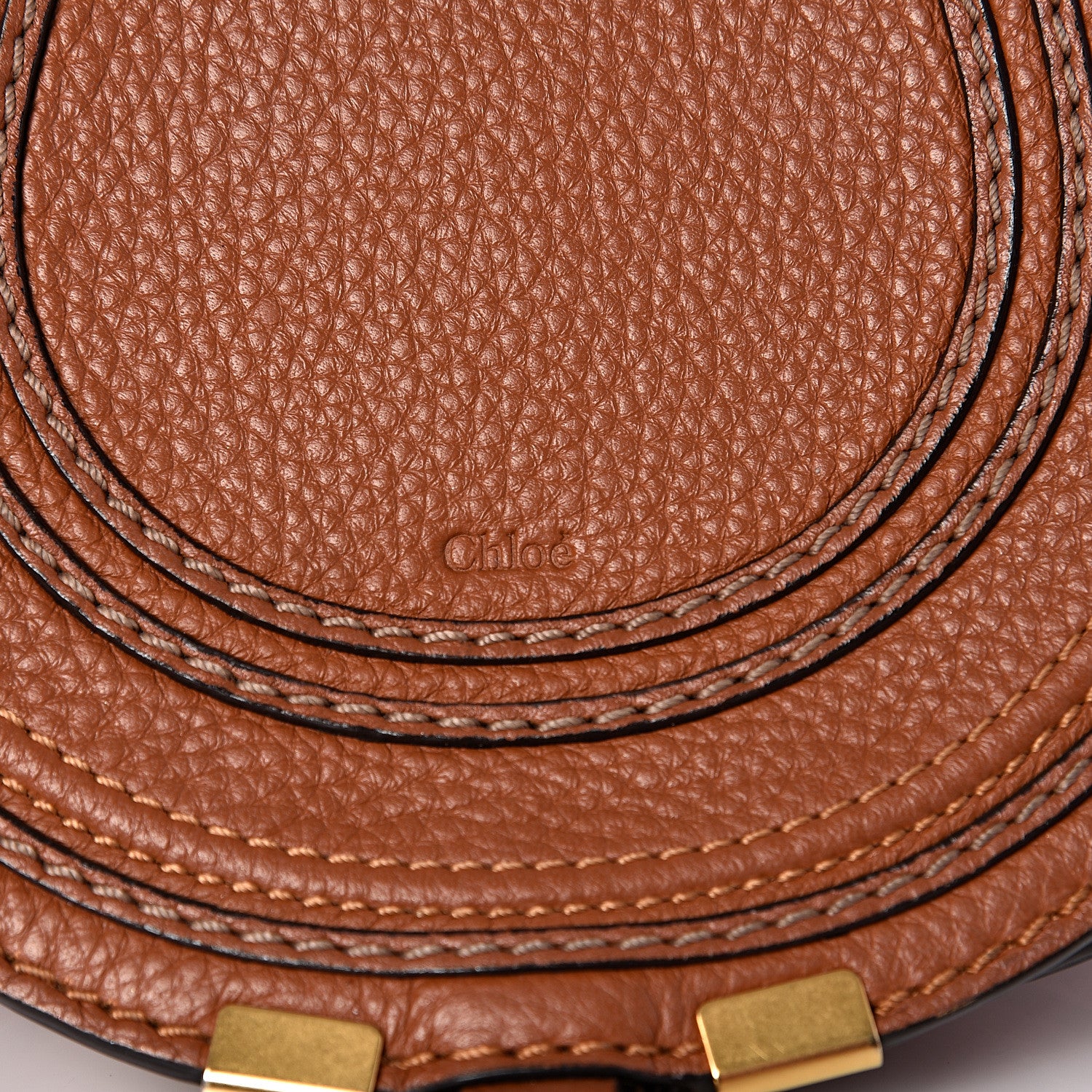 Chloe Calfskin Mini Marcie Round Crossbody Bag Tan 10 of 10