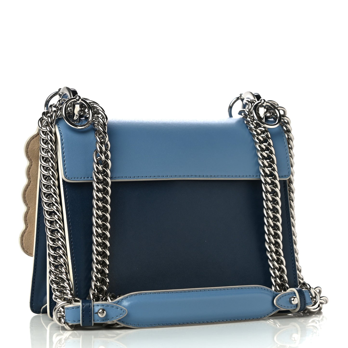 Vitello Liberty Pearl Scalloped Small Kan I Shoulder Bag Nebula Blu Scuro