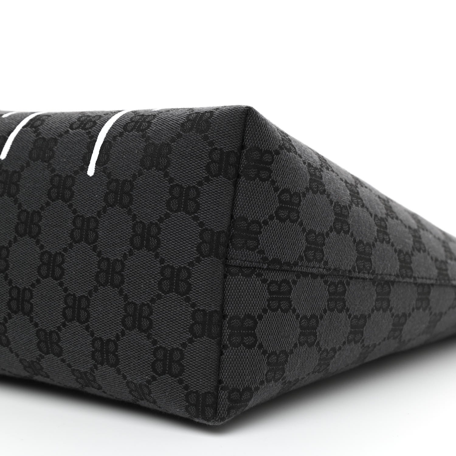 Gucci X BALENCIAGA BB Monogram Web Graffiti Medium Ophidia Shopping Tote Black 7 of 7