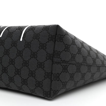 Gucci X BALENCIAGA BB Monogram Web Graffiti Medium Ophidia Shopping Tote Black 7 of 7