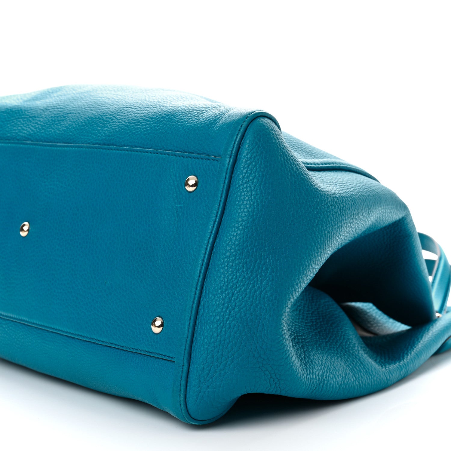 Gucci Pebbled Calfskin Large Soho Shoulder Bag Riviera Blue 9 of 9