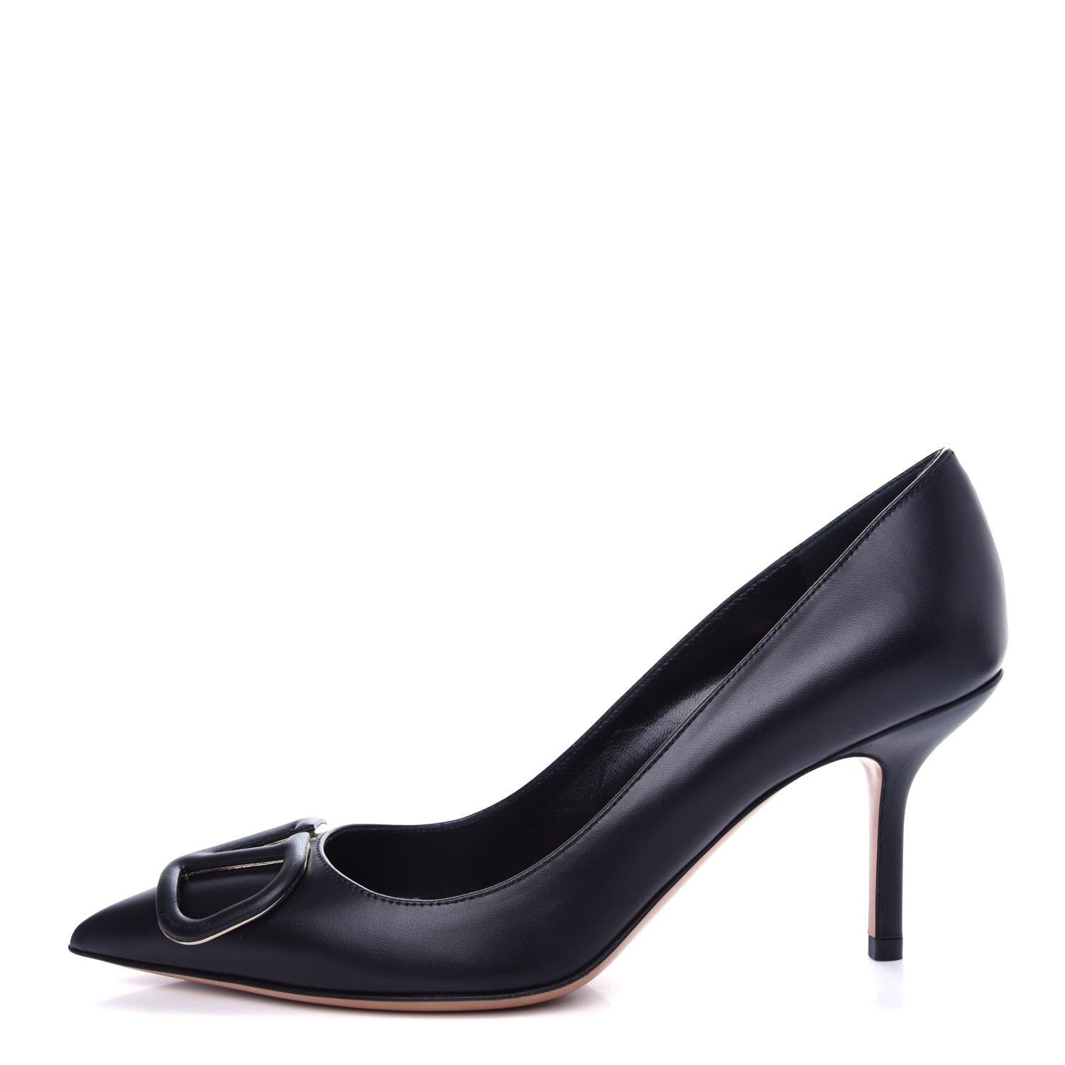 Valentino Garavani Calfskin Vlogo Signature 80mm Pumps 36.5 Black 1 of 11