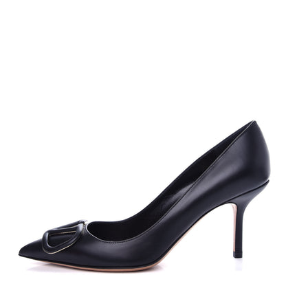 Valentino Garavani Calfskin Vlogo Signature 80mm Pumps 36.5 Black 1 of 11