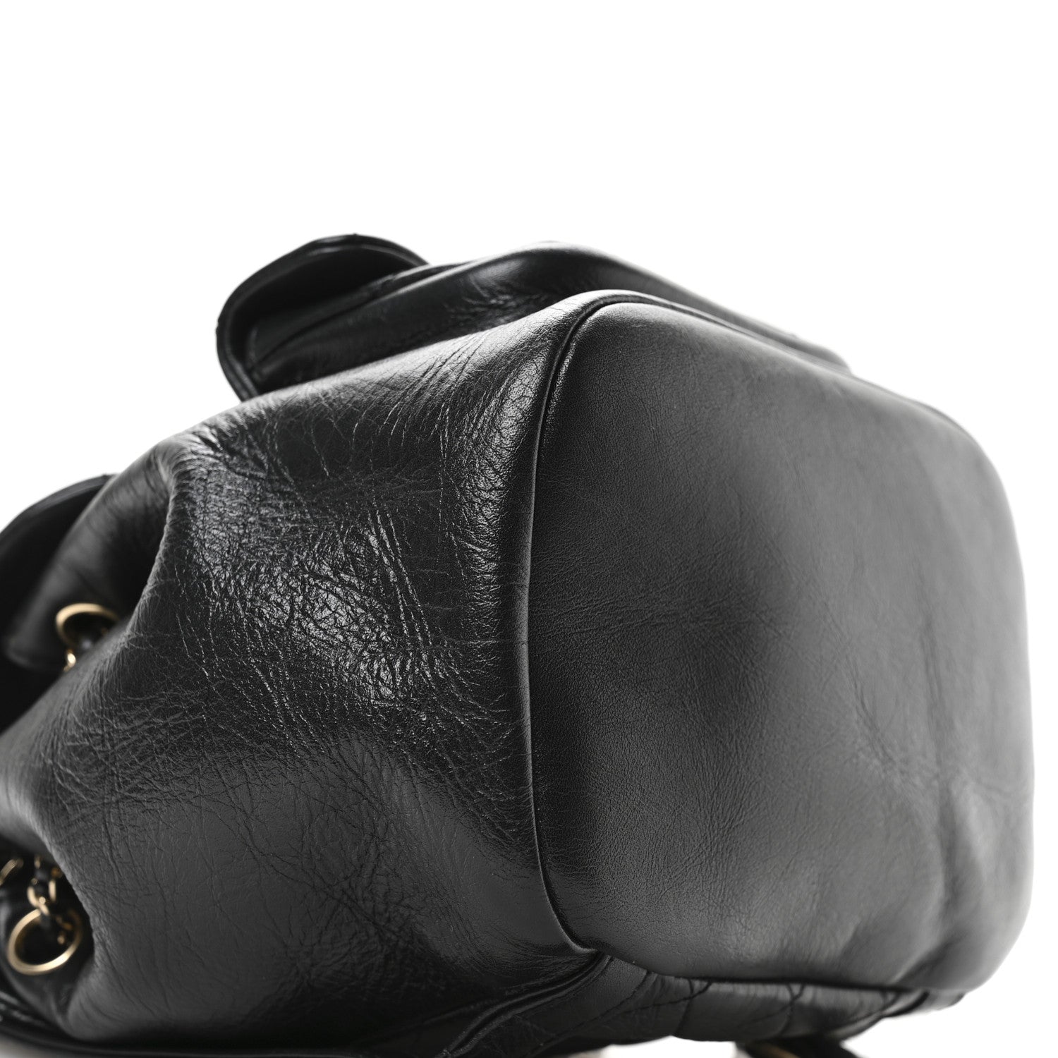 Chanel Glazed Aged Calfskin Quilted Small Duma Drawstring Backpack Black 9 of 11