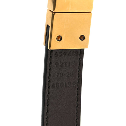 Gucci GG Supreme Monogram Plutone Calfskin Double G Reversible 37mm Belt 70 28 Beige Ebony New Acero 3 of 7