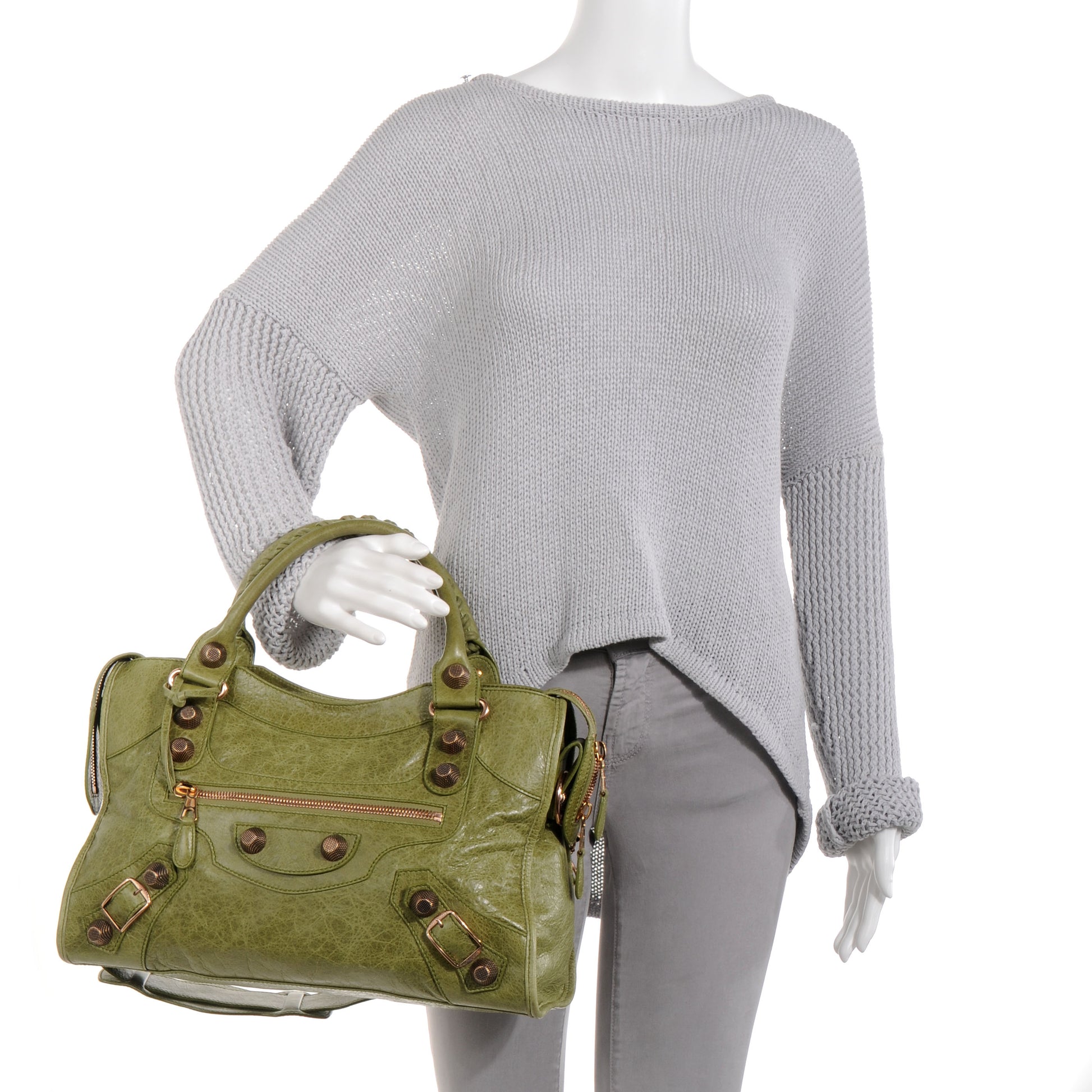 Balenciaga Agneau Giant 21 Rose Gold Hardware City Light Olive 2 of 10