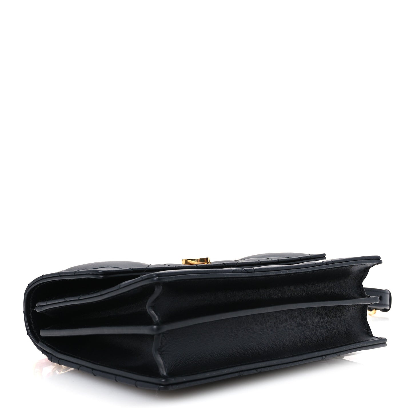 Lambskin Enamel Macrocannage Dioramour Mini Miss Caro Bag Black Red