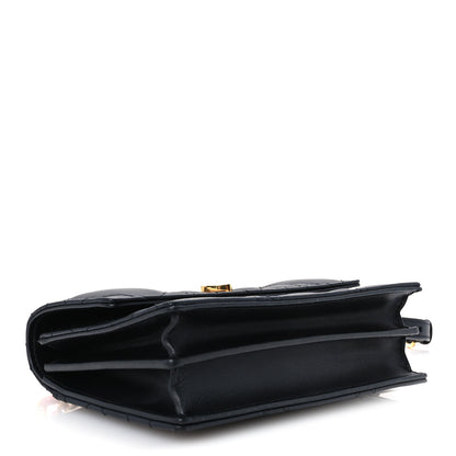 Christian Dior Lambskin Enamel Macrocannage Dioramour Mini Miss Caro Bag Black Red 3 of 9