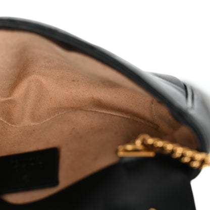 Gucci Calfskin Matelasse Super Mini GG Marmont Shoulder Bag Black 12 of 13