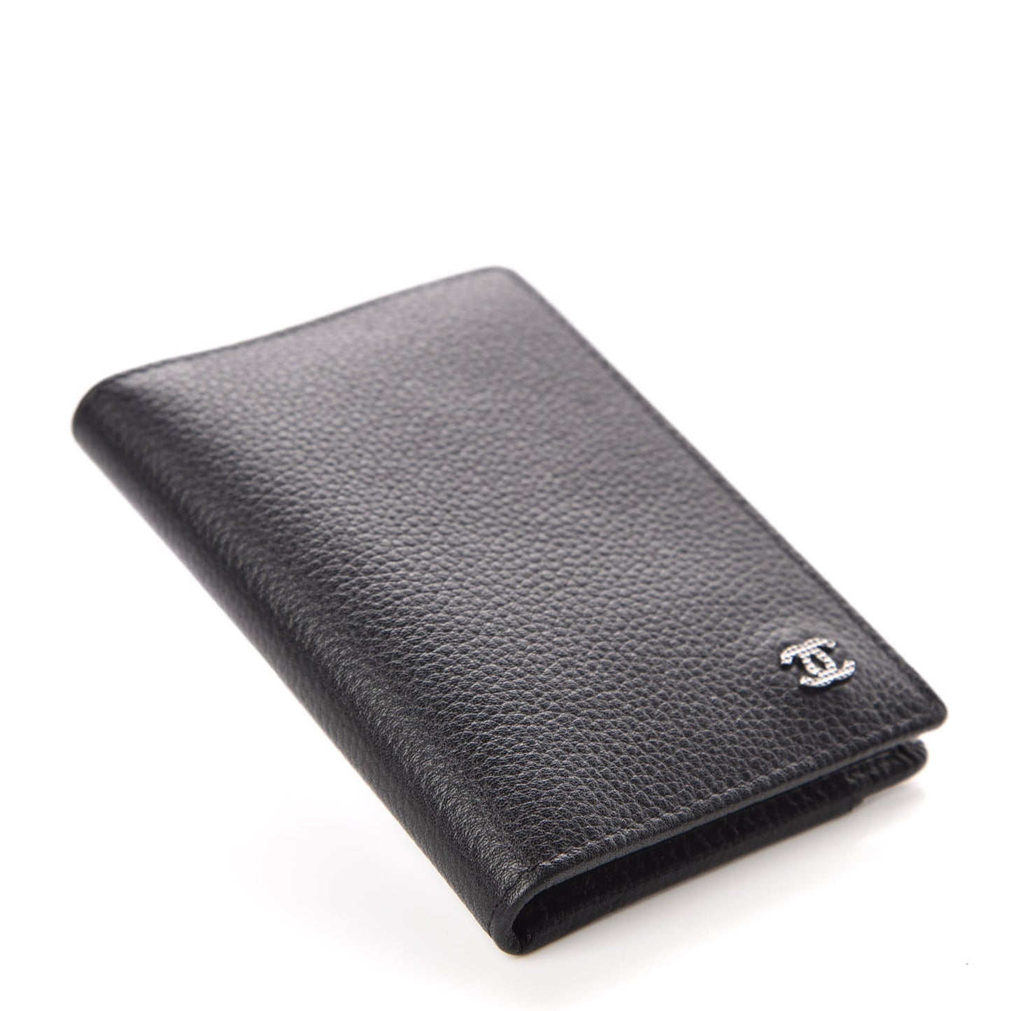 Grained Calfskin CC Card Holder Wallet Black