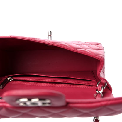 Chanel Lambskin Quilted Mini Rectangular Flap Dark Pink 5 of 14