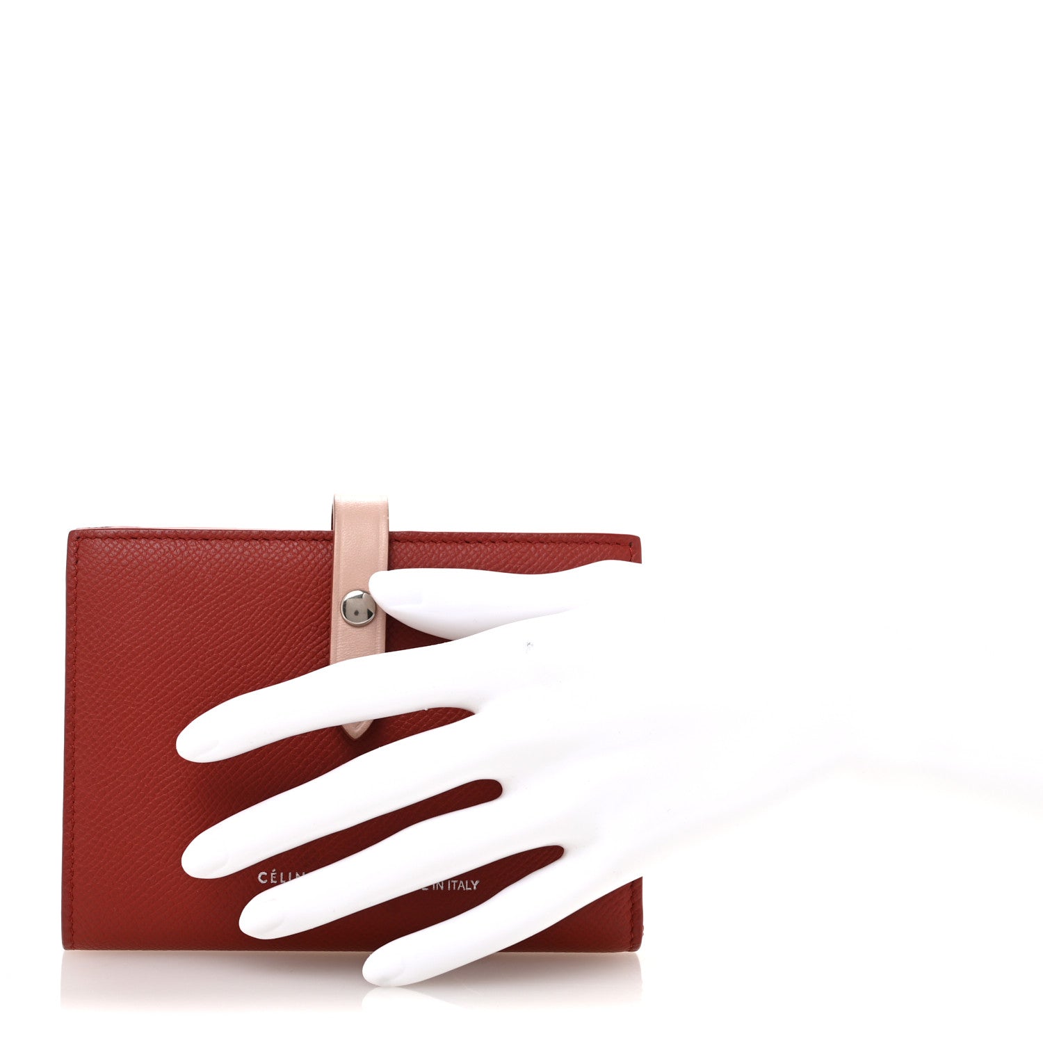 Celine Grained Calfskin Medium Multifunction Strap Wallet Scarlet 2 of 10