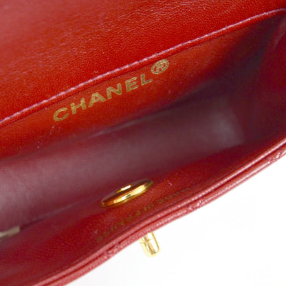 Chanel Lambskin Quilted Micro Mini Flap Red GHW 12 of 14