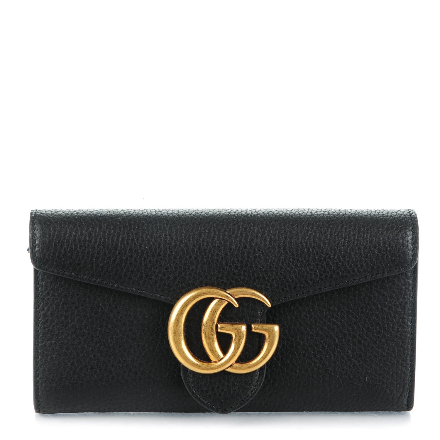 Gucci Cellarius Calfskin GG Marmont Continental Wallet Black 1 of 8