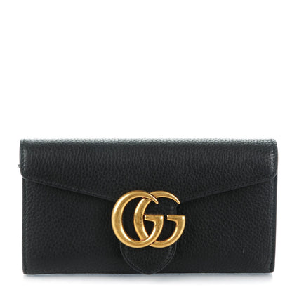Gucci Cellarius Calfskin GG Marmont Continental Wallet Black 1 of 8
