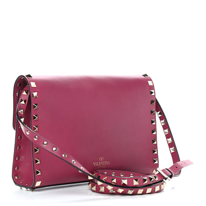 Valentino Garavani Vitello Medium Rockstud Flip Lock Crossbody Bag Deep Cyclamin 2 of 10