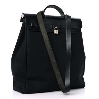 Hermes Toile Vache Calfskin Herbag 39 MM Black 3 of 21
