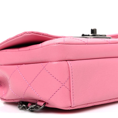 Chanel Shiny Goatskin Quilted Small Double Carry Waist Chain Flap Pink 9 of 10