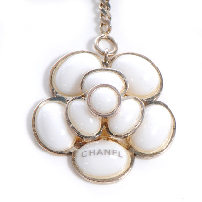 Chanel Sterling Silver Camellia Drop Necklace White 6 of 6