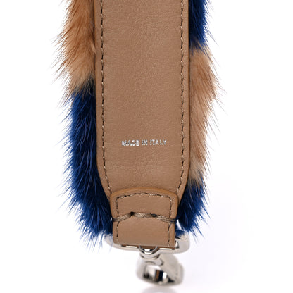 Fendi Vitello Dolce Mink Fur Pequin Mini Strap You Tobacco Blue 4 of 4