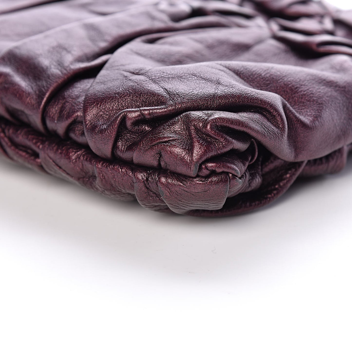 Metallic Nappa Gaufre Clutch Ribes