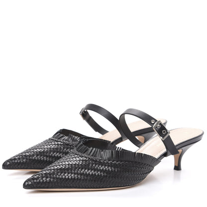 Christian Dior Lambskin Woven Teddy D Mule Sandals 39 Black 3 of 9