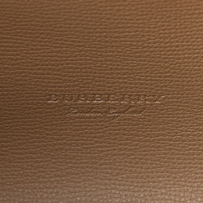Burberry Grainy Calfskin Haymarket Check Small Reversible Tote Camel 15 of 15