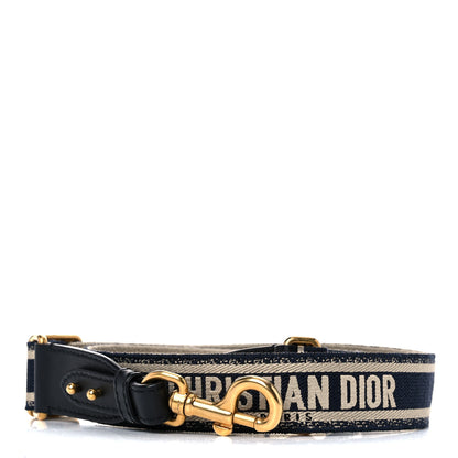 Christian Dior Canvas Embroidered Shoulder Strap Blue 1 of 7